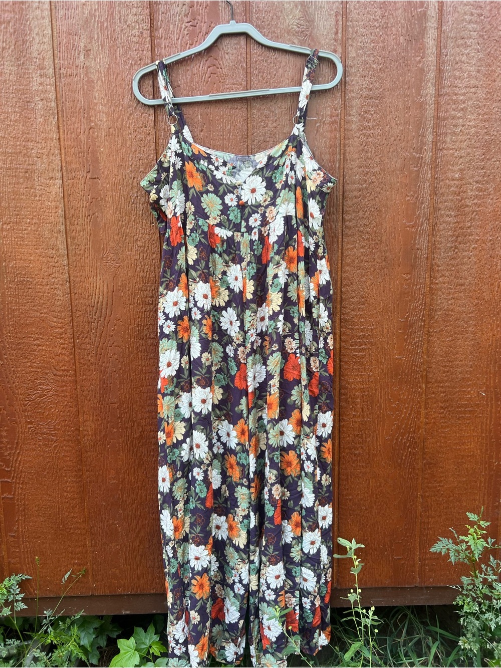 Natural Life Patti Floral Wide-Leg Jumpsuit Boho Size XL - Picture 2 of 8